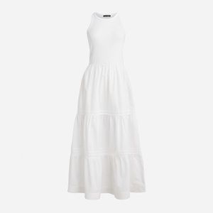 NWT J. Crew Vintage rib high-neck cutaway tank dress with poplin skirt